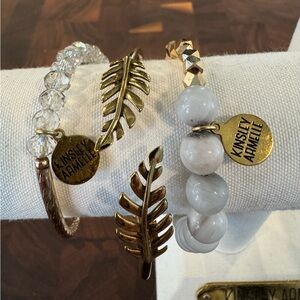 Kinsley Armelle Gold and White Bracelet Set